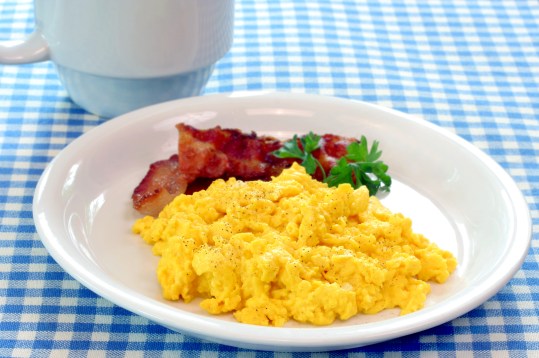 Scrambled eggs and bacon